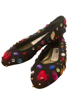 Vintage Beverly Feldman Frankie and Baby Jeweled Shoes 80s Retro size 6.5